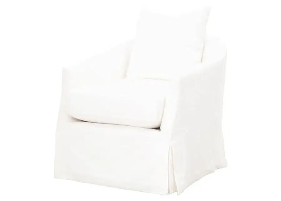 Remy Slipcover Swivel Chair - Cream Linen