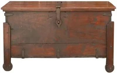 Goan Indo Portuguese Trunk on Wheels - de-cor - Brown