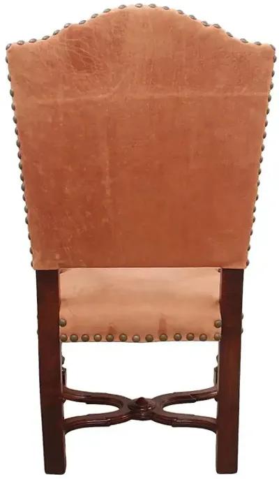 Jacobean Style Leather Chair - Interesting Things - Brown