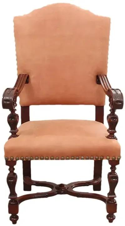 Jacobean Style Leather Chair - Interesting Things - Brown