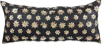 Kaliyann 14x30 Lumbar Pillow - Black/Gold - Pyar & Co. - Handcrafted