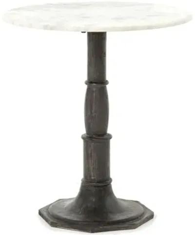 Marina Marble End Table - Carbon Wash - White