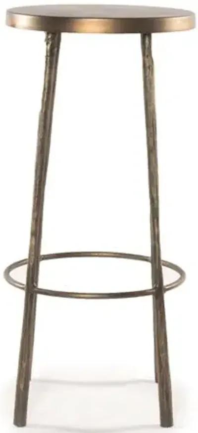 Devon Bar Stool - Antique Brass - Brown