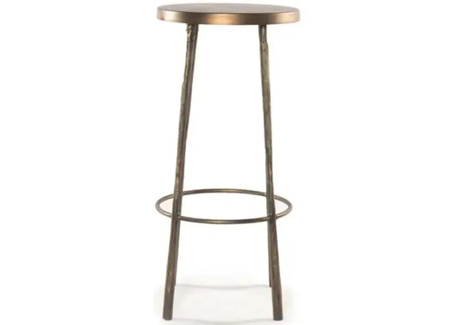 Devon Bar Stool - Antique Brass - Brown