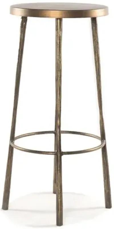 Devon Bar Stool - Antique Brass - Brown