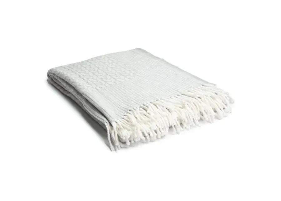 Harper Light Grey Throw - Light Grey, Fringed