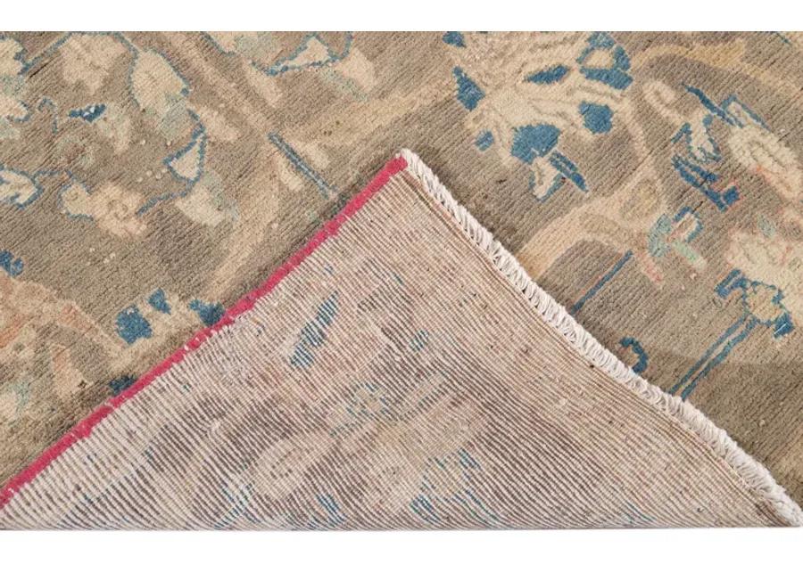 3'1''x12'6'' Vintage Wool Runner - Beige - Apadana