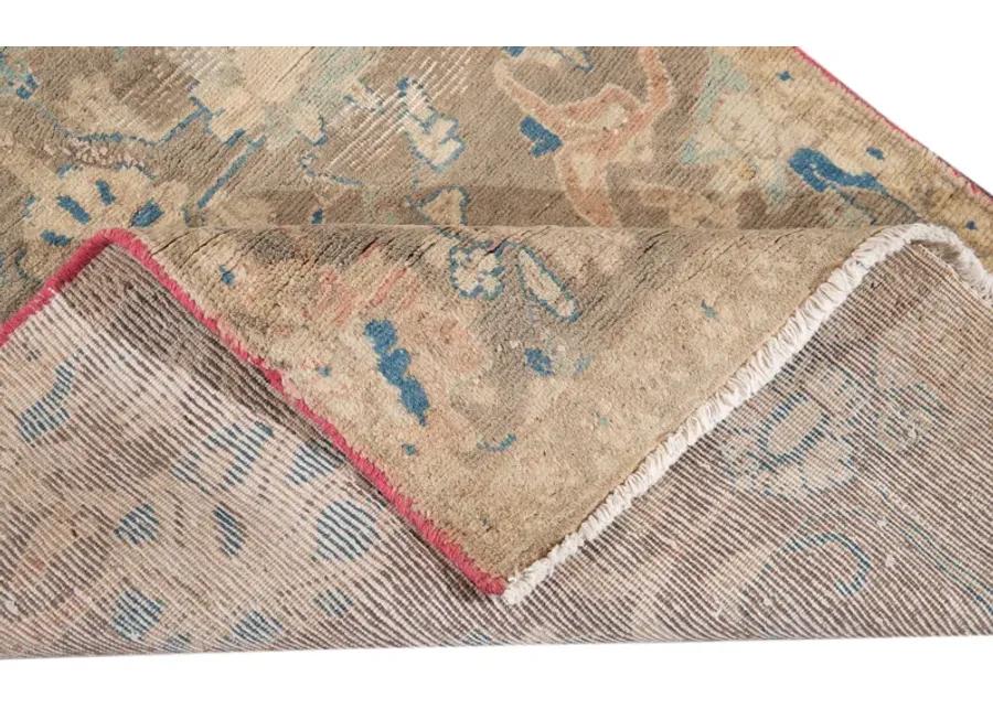 3'1''x12'6'' Vintage Wool Runner - Beige - Apadana