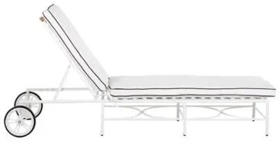 Frances White Outdoor Chaise - White/Black Welt - Comfortable, Sturdy, Stylish