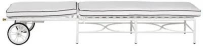 Frances White Outdoor Chaise - White/Black Welt - Comfortable, Sturdy, Stylish