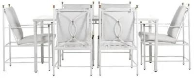 Frances 7-Pc White Outdoor Dining Set - White