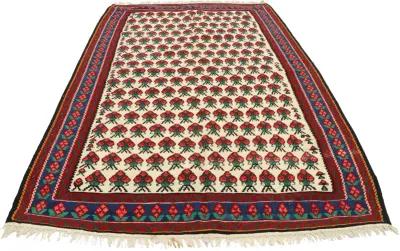 Persian Floral Kilim Rug - 3'04 x 5'00 - Esmaili Rugs & Antiques - Red - Red