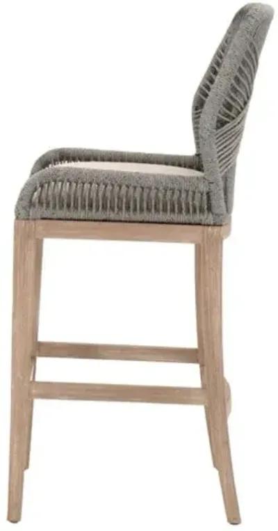 Easton Rope Barstool - Platinum/Light Gray