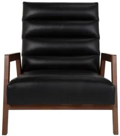 Gracie Channel Accent Chair - Leather - Kim Salmela - Handcrafted - Black, Comfortable, Durable