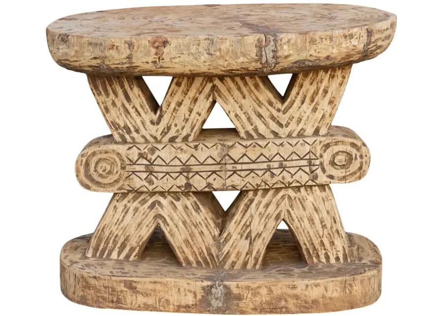 Rare Oversize Oxidize Wood Ashanti Table - de-cor - Brown