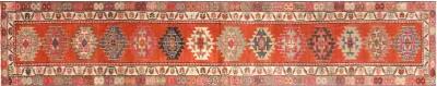 2'8"x13'11" 1960s Turkish Oushak Rug - Nalbandian - Orange - Orange