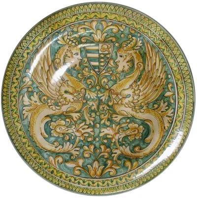 Large Gubbio Italian Wall Platter - The Emporium Ltd. - Green