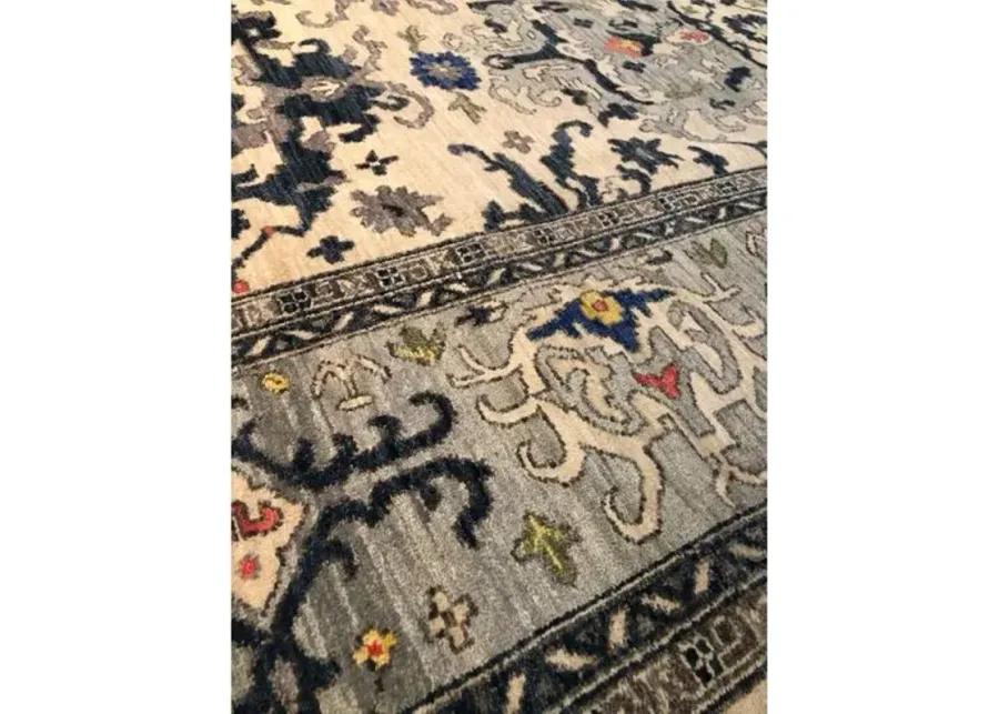 12'x15' Sari Michelle Rug - Ivory/Light Blue - F.J. Kashanian - Blue