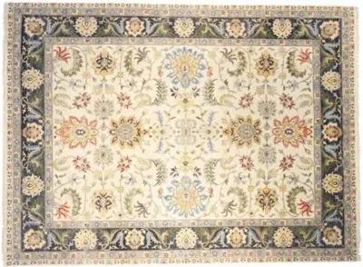 12'x15' Sari Oushak Adam Rug - Ivory/Navy Blue - F.J. Kashanian - Ivory