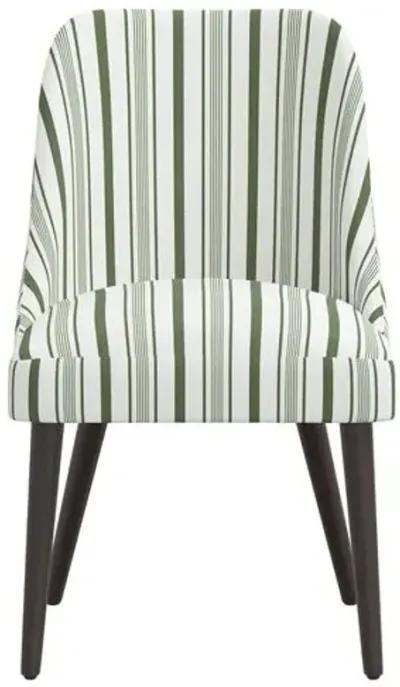 Set of 2 Barron Side Chairs - Luli Stripe - Green