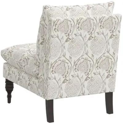 Daphne Slipper Chair - Ranjit Floral - Brown