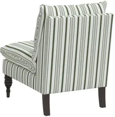 Daphne Slipper Chair - Luli Stripe - Green