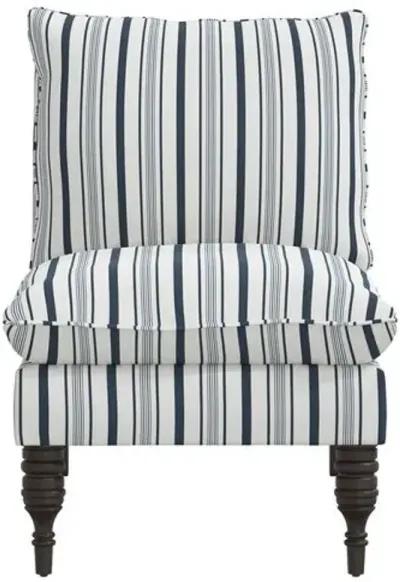 Daphne Slipper Chair - Luli Stripe - Blue