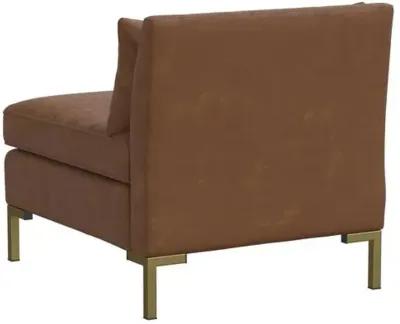 Marceau Faux Leather Slipper Chair - Brown