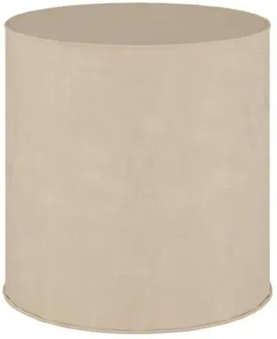 Harper Round Ottoman - Faux Leather - Beige