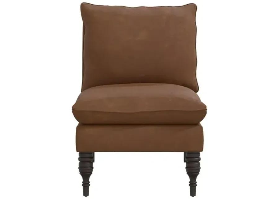 Daphne Slipper Chair - Faux Leather - Brown