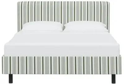 Novak Platform Bed - Luli Stripe - Green