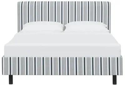 Novak Platform Bed - Luli Stripe - Blue