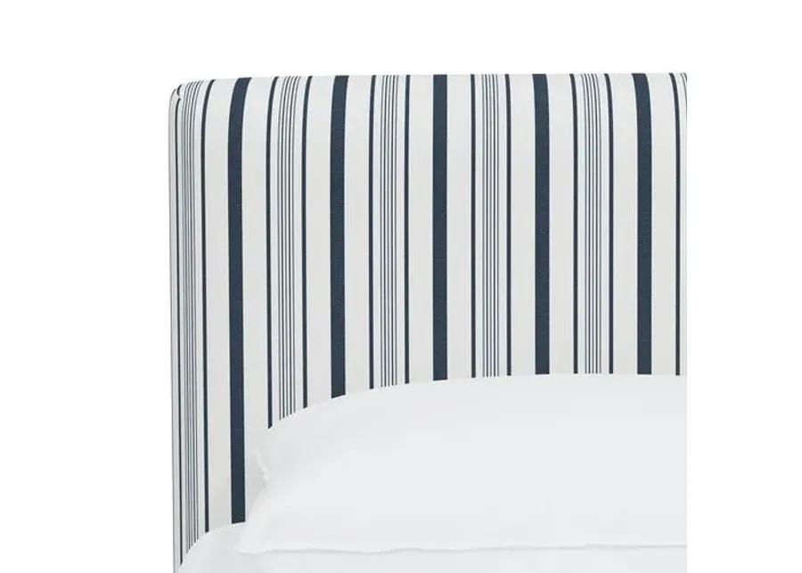 Novak Platform Bed - Luli Stripe - Blue