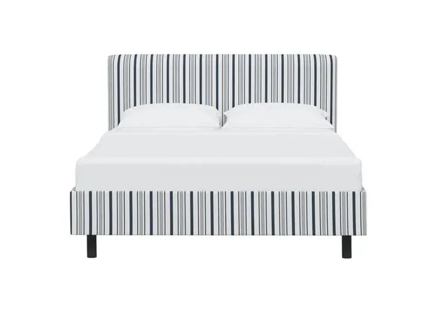 Novak Platform Bed - Luli Stripe - Blue