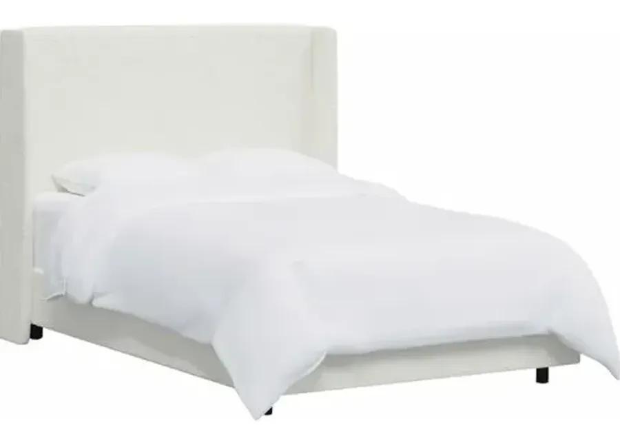 Kelly Wingback Bed - Handcrafted - White