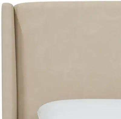 Kelly Faux Leather Wingback Bed - Beige, Mattress, Box Spring Required, Comfortable, Durable