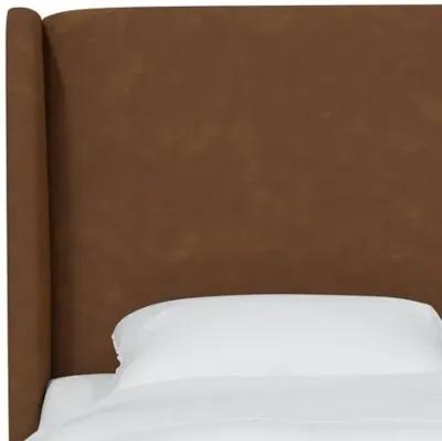 Kelly Faux Leather Wingback Headboard - Brown