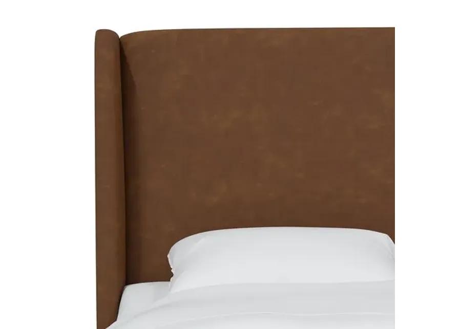 Kelly Faux Leather Wingback Headboard - Brown