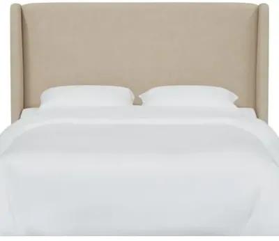 Kelly Faux Leather Wingback Headboard - Beige