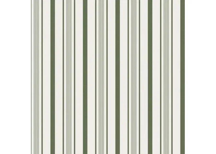 Anne Skirted Ottoman - Luli Stripe - Green