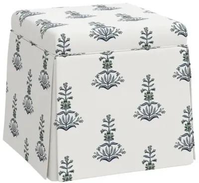 Anne Skirted Ottoman - Kiko Block - Green