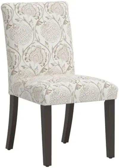 Shannon Side Chair - Ranjit Floral - Handcrafted - Brown