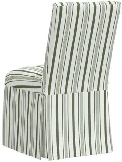 Owen Slipcover Side Chair - Luli Stripe - Green