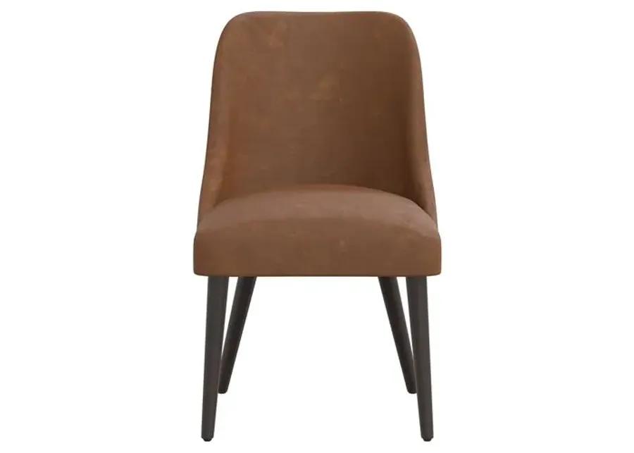 Barron Side Chair - Faux Leather - Brown