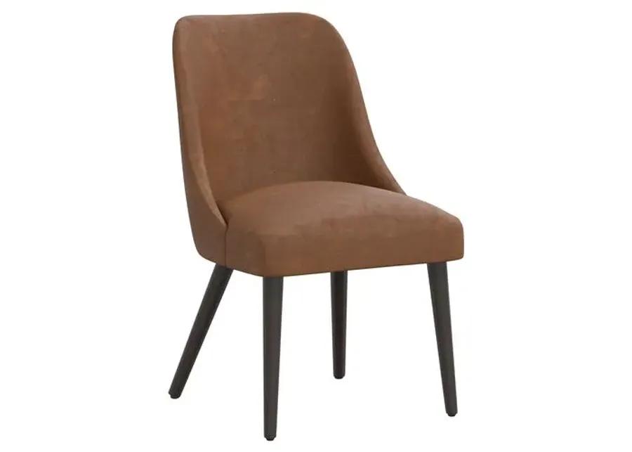 Barron Side Chair - Faux Leather - Brown