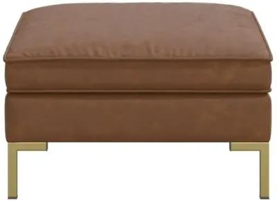 Marceau Faux Leather Ottoman - Brown