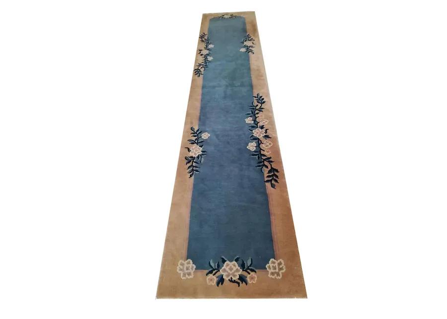 Chinese Peking Rug 2'6" x 11'3" - Blue - Blue