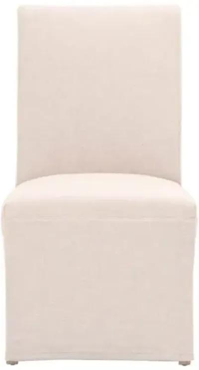 Set of 2 Leah Slipcover Dining Chairs - Natural - Ivory