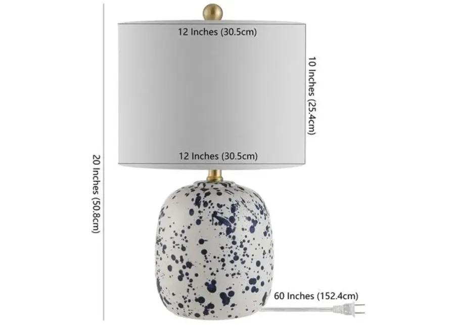 Jackson Splatter Table Lamp - Ivory/Blue