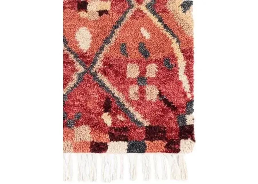 Doukkala Gnibi Hand-Knotted Rug - Red - Lemieux Et Cie - Red